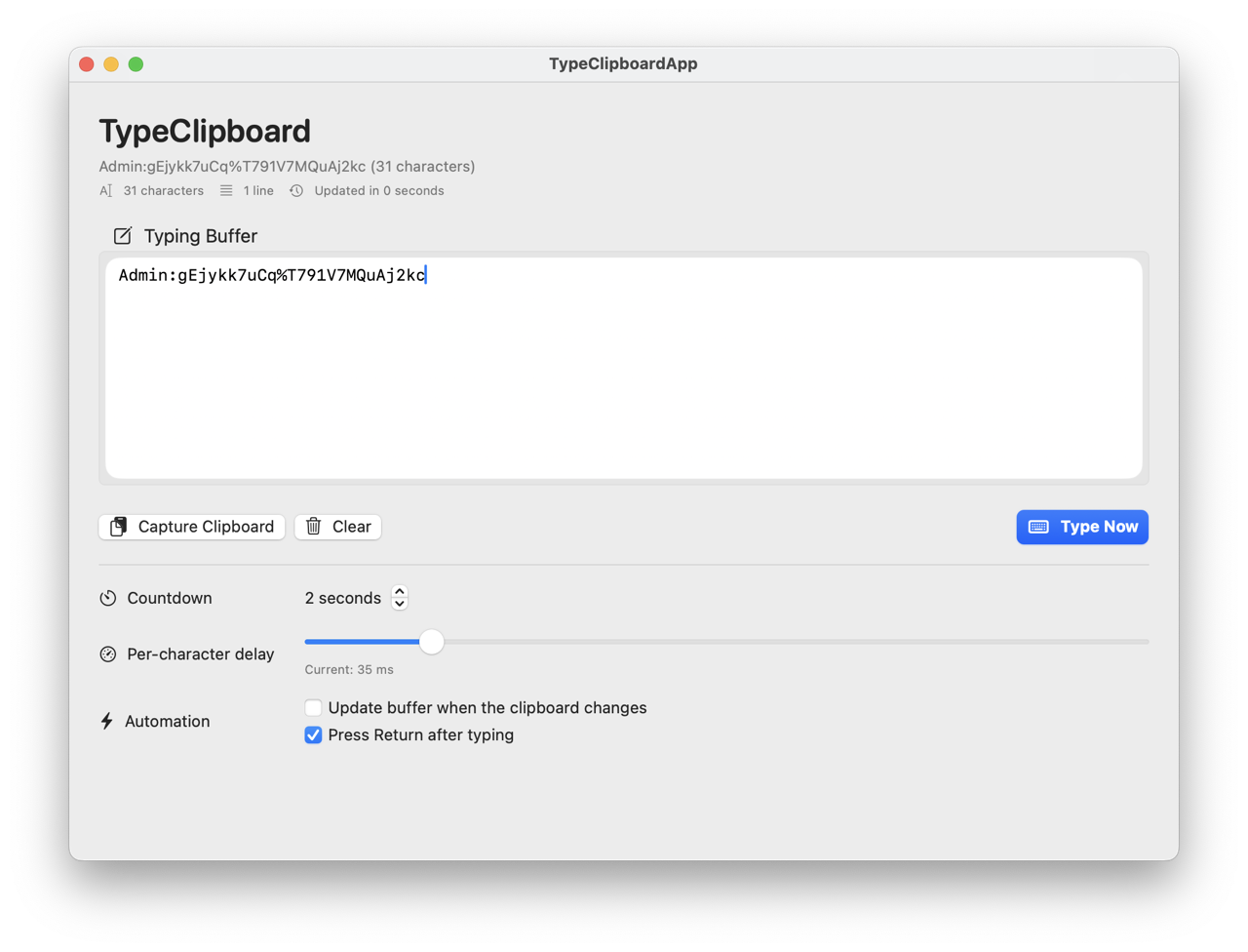 TypeClipboard Screenshot